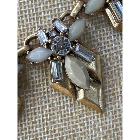 J. Crew Statement Gold-Tone Necklace With Cream Stones & Crystal Accents - Picture 4 of 7